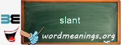 WordMeaning blackboard for slant